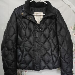Women's Black Eddie Bauer Premium Goose Down Quilted Jacket